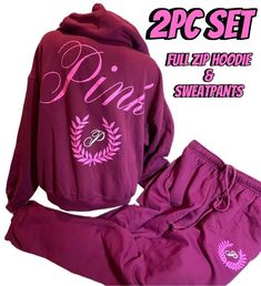 VICTORIAS SECRET PINK OVERSIZED FULL ZIP HOODIE & PANTS 2PC SET BRAND NEW WITH TAGS VIVID MAGENTA BEAUTIFUL 2PC SET OVERSIZED FIT!! HOODIE IS AVAILABLE IN XS OR S & SMALL PANTS BEAUTIFUL COLOR , SOLD OUT QUICKLY! GUARANTEED AUTHENTIC  SHIPS TODAY Pink Fall Tracksuit For Sports, Pink Tracksuit With Drawstring Hood, Pink Hooded Tracksuit Sporty Style, Pink Sweatpants For Fall Loungewear, Pink Cotton Tracksuit For Streetwear, Fall Pink Sweatpants For Loungewear, Pink Hooded Sporty Tracksuit, Pink Sweats For Sports In Fall, Pink Hooded Tracksuit