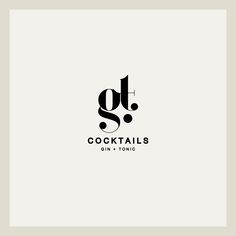 the logo for cocktails gin and tonic, which is designed in black and white