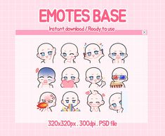 the emotes base is shown with different expressions