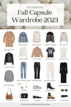 Fall 2023 Wardrobe Essentials, Fall Outfits Capsule Wardrobe 2023, Womens Autumn Outfits 2023, Fall Time Capsule Wardrobe 2023, Women’s Casual Fall Outfits 2023, 2023 Fall Wardrobe, Mom Style Fall 2023, Minimalist Fall Wardrobe 2023, Capsule Wardrobe Shoes 2023