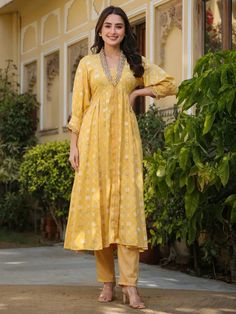 Yellow Muslin Printed Kota Hand Embroidered Kurta Pant Set Designer V-neck Sets With Printed Motifs, Festive Summer Straight Kurta Pant Set, Anarkali Palazzo Set With Printed Motifs For Summer, Spring Chanderi Palazzo Set With Straight Kurta, Traditional Summer Anarkali Set With Printed Motifs, Festive V-neck Palazzo Set With Printed Motifs, Summer Chanderi Palazzo Set With Straight Kurta, Designer V-neck Kurta With Printed Motifs, Festive Mulmul Kurta With Printed Motifs