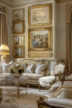 36 Timeless French Country Living Room Designs to Fall in Love With Traditional Living Room Furniture French Country, French Style Couch, Cream And White Decor, French Provential Home Interior, Old French Living Room, Living Room French, French Style Wardrobe, French Country Living Room With Leather Sofa, Vintage French Country Living Room