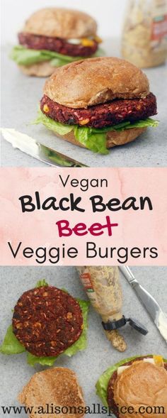 vegan black bean beet veggie burgers