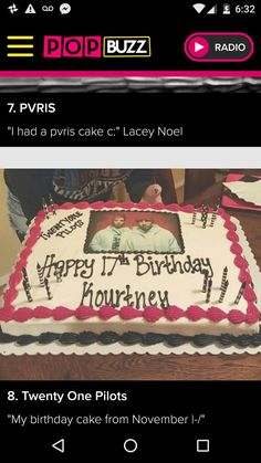 a birthday cake is shown on the app