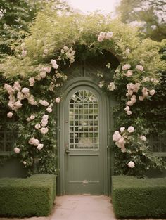 Backyard Garden Entrance Ideas: Arched Doorway Covered in Flowering Plants Arched Entrance Exterior, Front Door Flower Arch, Secret Garden Door Entrance, Arbor Over Front Door, Garden Gate With Arch, Gated Garden Ideas, Front Door Garden Ideas Landscaping, Gate Arches Entrance, Arched Doorway Exterior