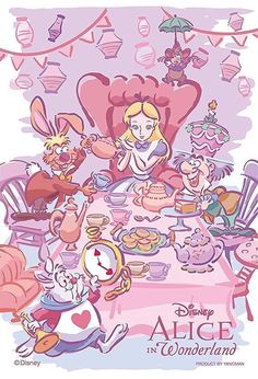 an image of alice and the wonderland tea party