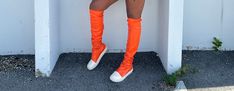 Introducing our Women’s Orange thigh High Boots, where fashion meets comfort and style takes center stage. These boots are not only a statement piece but also a practical choice for those who appreciate both form and function.Crafted with care, these knee high boots are designed to make you stand out. The vibrant orange color adds a bold and unique touch to your outfit, making it perfect for fashion-forward women who dare to be different, . Long boot sneaker for women, Hightop, fall / winter boo Sneaker For Women, Knee High Boots Flat, Trendy Boots, High Top Boots, Denim Boots, Dare To Be Different, Outfit Making, Boots Fall, Long Boots