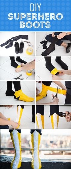 step by step instructions to make super hero boots