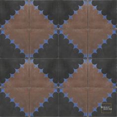 an image of a tile pattern that looks like hexagonal shapes in brown and blue