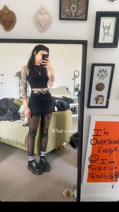 @fairyemil Vampy 90s Aesthetic, Darker Waves Outfit, Goth Tank Top Outfit, Chill Alternative Outfits, Grunge Picnic Outfit, Hardcore Concert Outfit, Alternative Summer Aesthetic, Knocked Loose Concert Outfit, Goth Outfit Black Woman