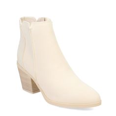 MIA Shoes | Lolo Boot - Bone Cream Heels, Mia Shoes, Heel Boot, Stitching Details, Block Heel Boots, Western Style, Work Boots, Style Board, Shoe Box