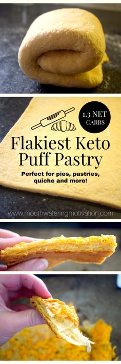 this is an image of the flakest keto puff pastry that has been cut in half