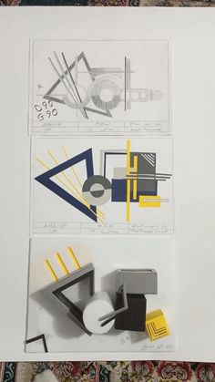 an image of architectural drawings on display