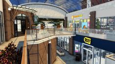 an artist's rendering of the inside of a shopping mall with glass ceilinging