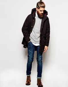 DOPE. Workout Man, Man With A Beard, Black Parka, Hipster Man, Man Bun, Mens Parka, Winter Jacket Men, Mens Winter Fashion