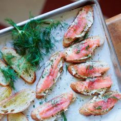 an image of salmon on bread with dill