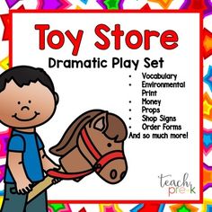 the toy store dramatic play set includes toys, games and activities for children to learn