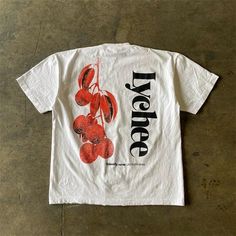 lychee graphic tee 100% cotton S thru 3XL Street Letters, Men Crop Top, Clothes Y2k, Punk T Shirt, Y2k Punk, Summer Vintage, Casual Clothes