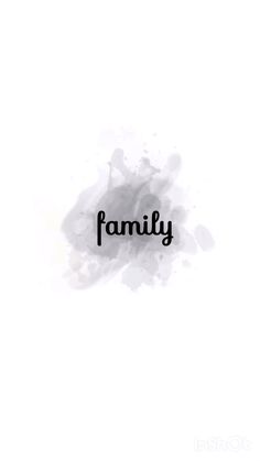 the word family written in black ink on a white background with watercolor stains and smudges