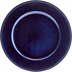 an empty blue plate on a white background