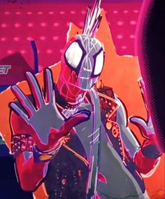 spider - man into the spider verse is shown in this screenshot from an animated video game