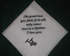 Personalized wedding handkerchief for either the bride or the groom 152S comes with a gift box and f Classic Rectangular Handkerchiefs For Gifts, Classic Rectangular Handkerchiefs As Gifts, Classic Personalized Wedding Handkerchiefs, Elegant Personalized Wedding Handkerchiefs, Classic Handkerchiefs For Father's Day Gift, Elegant Customizable Handkerchiefs For Mother's Day, Customizable Elegant Handkerchiefs For Mother's Day, Classic Wedding Handkerchiefs For Father's Day, Elegant Handkerchiefs For Anniversary And Mother's Day