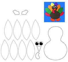 a turkey cut out and ready to be colored