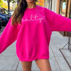 Salty Sweatshirt Beach Sweatshirt Summer Sweatshirt - Etsy Preppy Clothes Aesthetic, Malibu Sweatshirt, Beach Crewneck, Clothes Preppy, Preppy Wardrobe, Adrette Outfits, Preppy Sweatshirts, California Sweatshirt, Trendy Crewneck