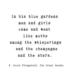 a quote from f scott fitzgerald about blue garden men and girls