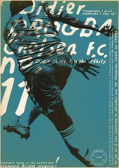 a poster with an image of a soccer player