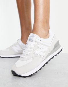 Basic New Balance Shoes, New Balance Nimbus Cloud, Light Grey New Balance, White New Balance Shoes, White New Balance Sneakers, New Balance 574 White, Women New Balance, White New Balance, Balance Branding