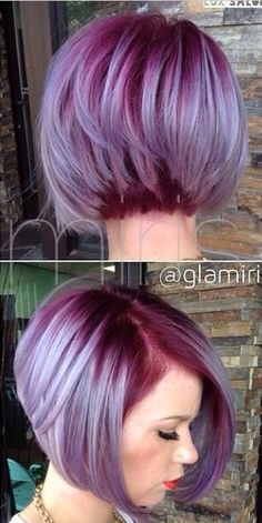 I have a crush on this @glamiris floral looking color melt. Funky Hair Colors, Short Bobs, Short Ombre Hair, Hair Color Purple, Funky Hairstyles, Short Hair Color, Haircut And Color, Rainbow Hair, Cool Hair Color