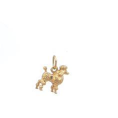 Vintage Poodle Charm in 14k Yellow Gold. This Cute and Kitschy Retro Poodle Could be Just What You are Looking For! Detailed and Weighty, Freshly Trimmed and Groomed. This Little Guy Also Has a Secret, Stamped on the Side is the Word Mom. This Piece Could be a Gift for the Maternal Figure in Your Life, a Memento for Yourself, or any Dog Mom! 13mm tall  12.2mm nose-to-tail Tested and Authenticated 14k Yellow Gold 2.7 Grams Vintage Poodle, Dog Mom, Charm Necklace, Jewelry Necklaces, Yellow Gold, Stamp, Yellow, Gold, Gifts