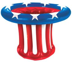 an inflatable american flag hat with stars and stripes on the top is shown