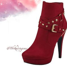 Size 6 Red Red 6 Black Has Their Own Listing Guess Couture Stiletto Platform Bootie. Gorgeous Red Velvet/Suede Accented With Gold Touches Fancy Buckle Grounet Straps Boot True Rose Red Nwt Bnib Black Has Their Own Listing!! Red 6 Platform Red Booties Heel 5 On A 1.5 Inch Platform. Feels Like A 3.5 Heel Burgundy Ankle Boot Heels For Party, Red Ankle-high Heels For Night Out, High Heel Burgundy Party Boots, Burgundy Heels With Red Sole For Party, Elegant Ankle-high Red Heels, Elegant Red Ankle-high Heels, Party Burgundy Heels With Red Sole, Elegant Red Boots With 4-inch Heel, Elegant Red Ankle Boot Heels