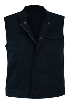 Women's Advance Black Construction Denim Vest Denim Material. Single panel back ideal for easy accessorizing with patches and club logos, embroidery or airbrushed art work. Front zipper hidden under snap-placket blocks wind & rain. All black construction. 2 upgraded style concealed gun pockets between the snap and the zipper made of special heavy-duty textile with built-in holsters and snap closure. Inside cell phone pocket. Reinforced shoulder support for supreme concealing of weapons. Unlined. Leather Biker Vest, Leather Motorcycle Gloves, Pocket Vest, Weighted Vest, Shoulder Support, Biker Vest, Biker Shirts, Smart Women, Leather Denim