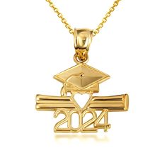 Description: 14k Solid Gold Class Of 2024 Graduation Diploma And Cap Pendant Necklace Item No.: M817 Metal Type: 14k Solid Gold (Available In 10k Solid Gold) Metal Color: Yellow Gold Or White Gold Or Rose Gold Measurement: Height With Bail: 0.86 In Width: 0.65 In Est. Weight: 1.3 Grams (Pendant) . With Chain : 2.4 - 2.7 Grams (Vary From Chain Length) Chain Available In 16", 18", 20", 22" Brand New. Made To Order. Please Allow 3-5 Days To Be Shipped. Graduation Diploma, Gold Class, Shine Jewelry, Cross Necklace Sideways, 2024 Graduation, Round Pendant Necklace, Gold Engraving, Class Of 2024, Gold Eyes