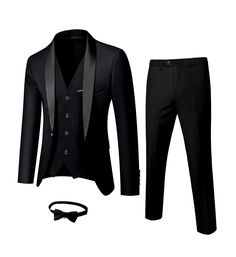 YND Tuxedo Button Jacket Collar Pants With Bow, Button Shawl, Jacket Collar, Slim Fit Tuxedo, Jacket Vest, Men's Suits, Jacket Buttons, Shawl Collar