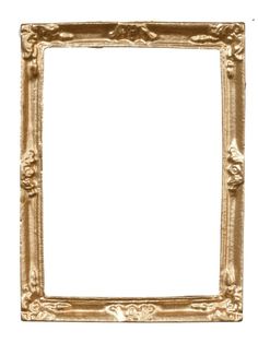 an ornate gold frame on a white background