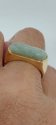 Oval Green Signet Ring For Anniversary, Green Oval Signet Ring For Anniversary, Green Rectangular Signet Ring For Formal Occasions, Green 14k Stamped Signet Ring As Gift, Green 14k Stamped Signet Ring, Perfect For Gifts, Gift Green 14k Stamped Signet Ring, Gift Green Signet Ring Stamped 14k, Green 14k Stamped Ring, Green Rectangular 14k Gold Ring