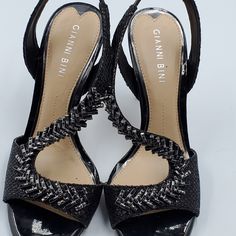 Beaded Black Heels Embellished Black Synthetic Heels, Black Embellished Synthetic Heels, Black Embellished Sandals For Formal Occasions, Black Embellished Block Heel Shoes, Black Embellished Block Heels, Black Open Toe Heels, Fringe Heels, Strappy Block Heels, Ankle Tie Sandals