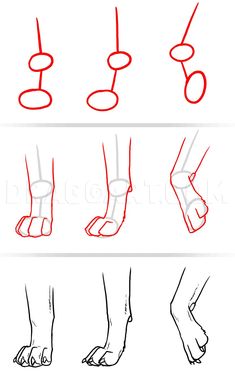 how to draw feet step by step