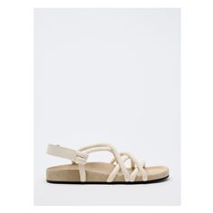 Flat sandals with rope details. Fastens with ankle strap. Rounded toe. Sole height: 0.4 inches (1 cm) Casual Beach Sandals With Rope Detail, Casual Cream Slingback Sandals For Beach, Summer Beige Sandals With Adjustable Strap, Beige Ankle Strap Slingback Sandals For Beach, Beige Slingback Sandals With Textured Footbed For Beach, Beige Slingback Sandals For Beach With Single Toe Strap, Cream Sandals With Adjustable Strap For Summer, Beige Slingback Sandals With Single Toe Strap For Beach, Beige Footbed Sandals With Adjustable Strap For Summer