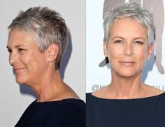 Super Short Grey Pixie                                                       … Super Short Pixie Cuts, Shoulder Hair, Funky Hairstyles, Best Short Haircuts