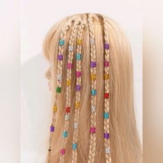 Brand New Girls Hair Ring Very Colorful Contrast. Style Boho Material Aluminum Color Is Multicolor. 60pcs Black Brown Hair, Silver Hair Accessories, Hair Charms, Bow Hairstyle, Multicolored Hair, Jewelry Summer, Festival Hair, Hair Rings, Hair Decorations