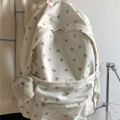 TAVIMART - Korean Ins Girls Sweet Chic Flower Backpacks High-capacity All Match Y2k Aesthetic Women Bags Fashion Students Preppy Schoolbags Size:40*30CM "Size mearsured by ourselves, sometimes has some errors, but always within 3cm. Cute School Backpack For Spring, Cute Student Backpack For Spring, White Backpack For Daily Use In Spring, Spring White Backpack For Daily Use, White School Backpack For Spring, White Standard Backpack For Spring, Cute Spring Backpack For Daily Use, Cute Bags For Students In Spring, Cute White Backpack For Study