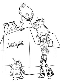 the toy story coloring pages for kids to print out and color with their own characters