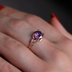 Dainty Amethyst Engagement Rings for Women 925 Silver Ring | Etsy Turkey Fine Jewelry Amethyst Crystal Promise Ring, Fine Jewelry Amethyst Crystal Ring For Promise, Dainty Amethyst Ring For Anniversary, Dainty Amethyst Birthstone Ring For Promise, Dainty Amethyst Birthstone Promise Ring, Elegant Amethyst Stackable Rings As Gift, Delicate Amethyst Gemstone Ring For Anniversary, Rose Gold Amethyst Promise Ring, Rose Gold Amethyst Birthstone Promise Ring