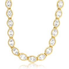 Experience the enchantment of enduring elegance with this breathtaking diamond necklace, where timeless luxury meets modern sophistication. Each of the 7.5 carats of dazzling diamonds is meticulously set in a warm embrace of 14K yellow gold, creating a seamless and captivating flow of sparkle around your neck. The oval-shaped diamonds are individually bezel-set, enhancing their brilliance while providing a secure and smooth finish that lies gracefully against the skin.This necklace is more than just an accessory—it's a statement piece that exudes confidence and grace. Perfect for the woman who loves to make a bold yet refined statement, this necklace transitions effortlessly from day to night, elevating any ensemble with its radiant beauty. Whether you're dressing up for a special occasion Exquisite Diamond Necklace, Radiant Beauty, Special Occasion Jewelry, 14k Yellow Gold Necklace, Diamond Birthstone, Timeless Luxury, Yellow Gold Necklace, Yellow Gold Jewelry, Gold Diamond Necklace