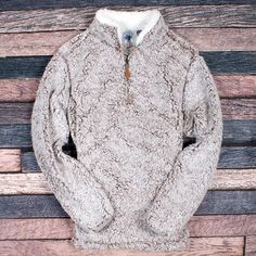 The Victoria Sherpa Pullover in Gray by Nordic Fleece Sherpa Boots, Winter Bottoms, Mission Accomplished, Gray Winter, Fleece Quarter Zip, Sherpa Pullover, Southern Shirts, Winter Sweatshirt, Grey Pullover